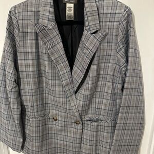 Sans Souci Black and White Plaid Blazer